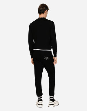 WOOL JOGGING PANTS WITH EMBROIDERY