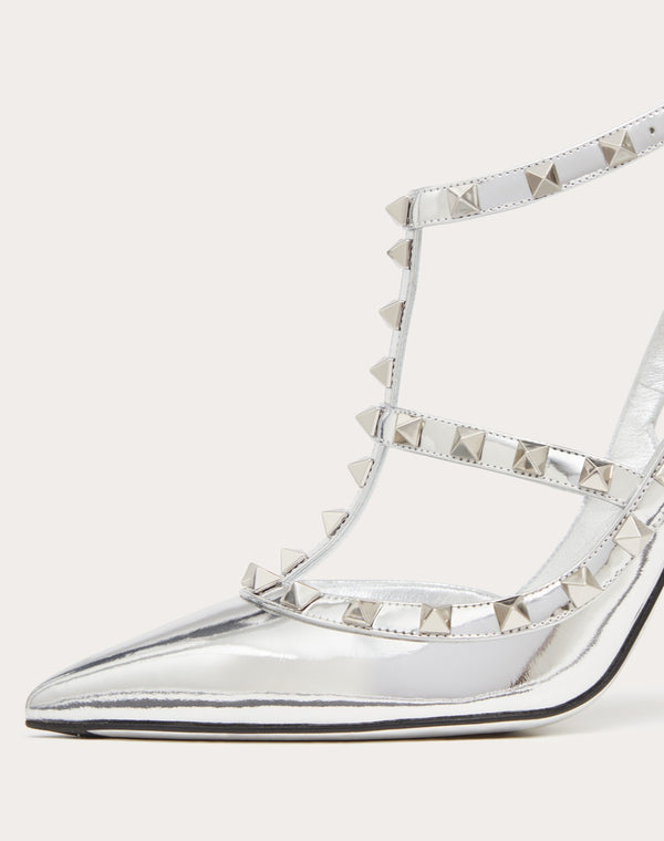 Décolleté Rockstud In Specchio Con Cinturini E Borchie In Tono 100Mm