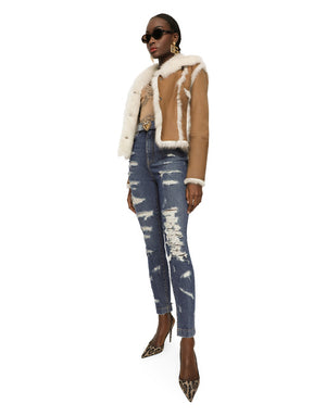 DEVOTION BELT IN PATCHWORK DENIM