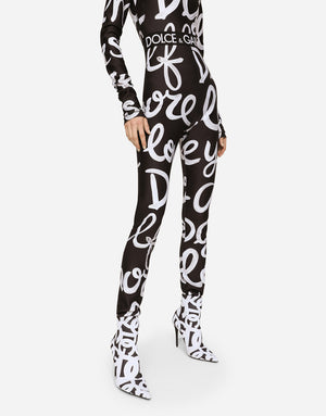 JERSEY LEGGINGS WITH DG LOVE YOURSELF PRINT