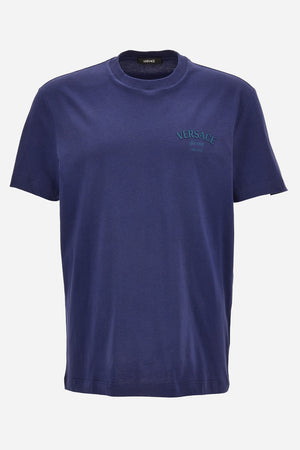 T-Shirt In Jersey Fabric + Versace Stamp Print