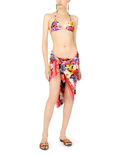 GARDEN-PRINT TRIANGLE BIKINI