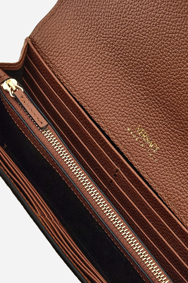 La Medusa Long Wallet In Grainy Calf Leather
