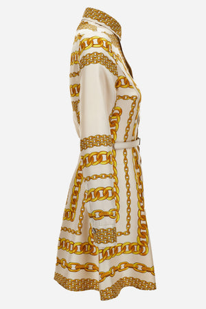 Dress In Versace Treasure Foulard On Silk Twill