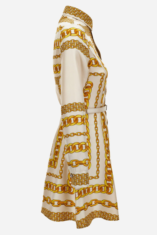 Dress In Versace Treasure Foulard On Silk Twill