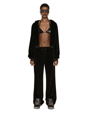 COTTON CHENILLE JOGGING PANTS WITH DGVIB3 EMBROIDERY