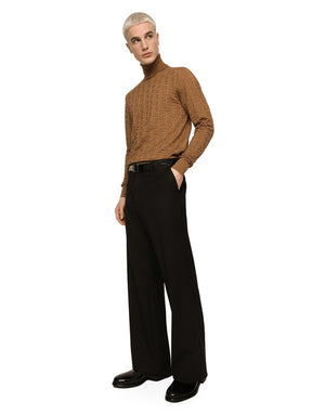 SILK JACQUARD TURTLENECK SWEATER WITH DG LOGO