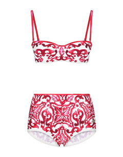 MAJOLICA-PRINT PADDED BIKINI