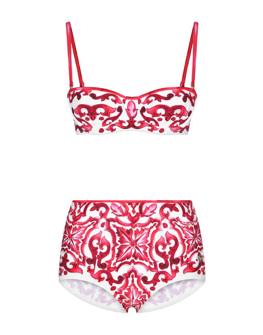 MAJOLICA-PRINT PADDED BIKINI