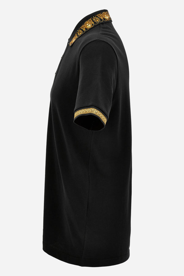 Polo In Piquet Fabric + Statue Crest Print Details