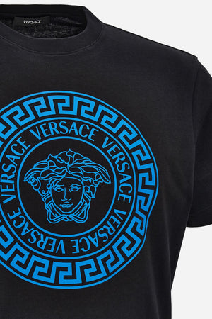 T-Shirt In Jersey Fabric-Medusa Versace Greca Print