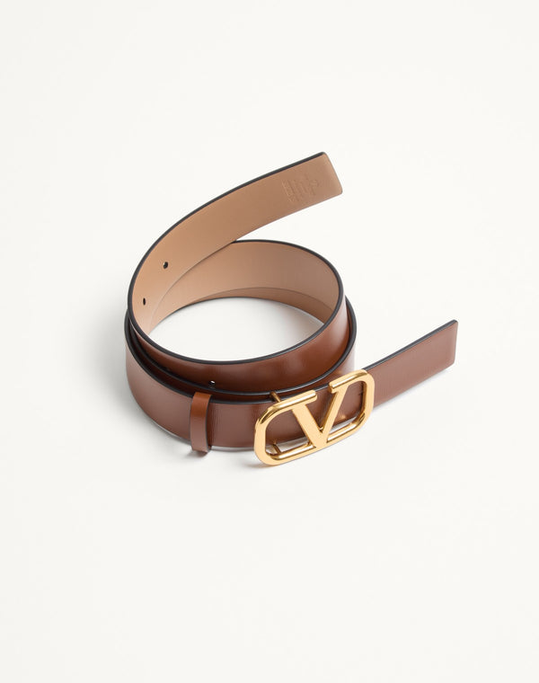 Cintura Reversibile VLogo Signature In Vitello Lucido 30 Mm