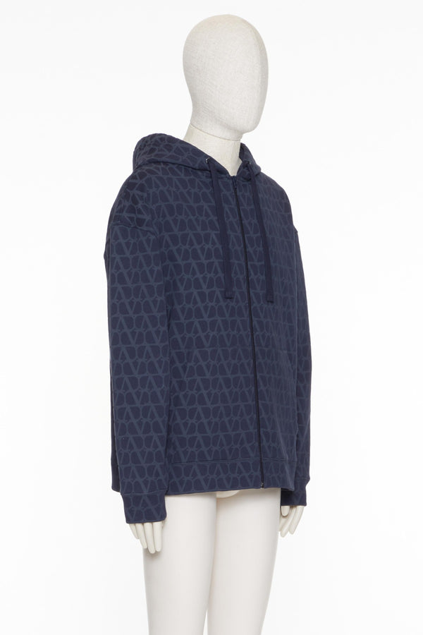 Felpa In Cotone Con Cappuccio, Zip E Stampa Toile Iconographe