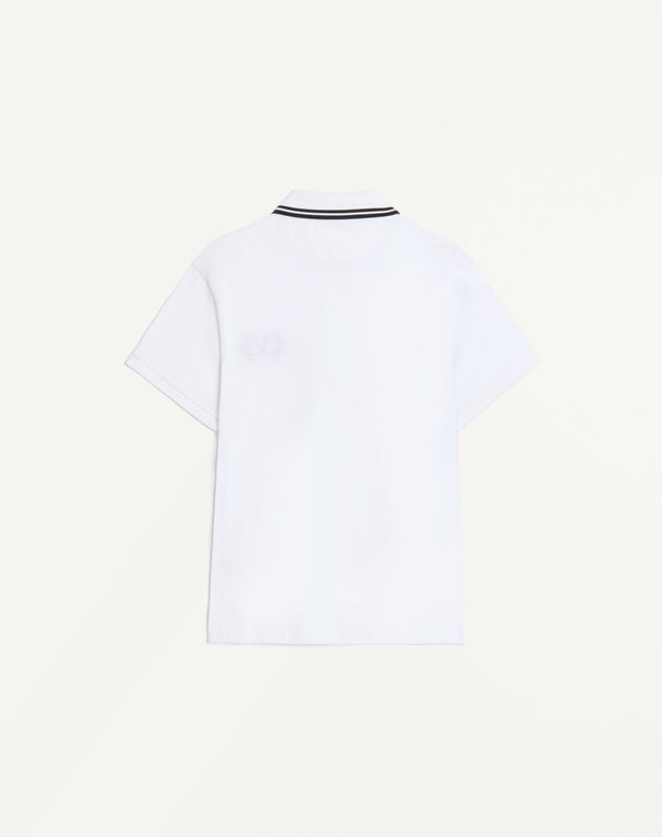 Polo In Piquet Di Cotone Con Ricamo Maison Valentino
