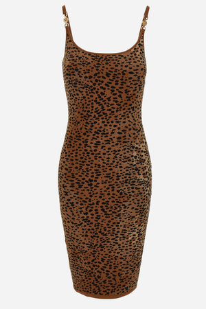 Knit Dress In Leopard Jacquard Viscose