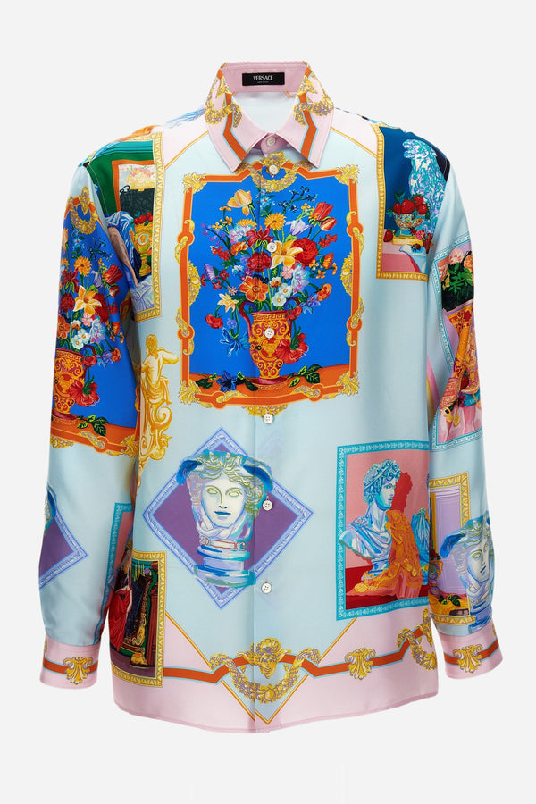 Informal Shirt In Silk Twill Versace Gallery Print