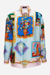 Informal Shirt In Silk Twill Versace Gallery Print