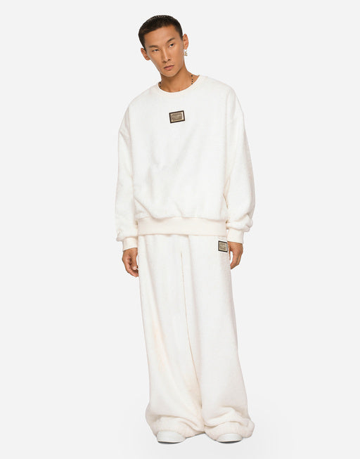 ROUND-NECK TERRYCLOTH SWEATSHIRT WITH LOGO TAG