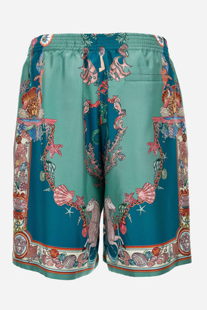 Shorts In Silk Twill  Coral Theatre Print