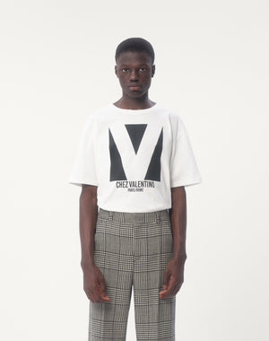 T-Shirt In Cotone Con Stampa Chez Valentino