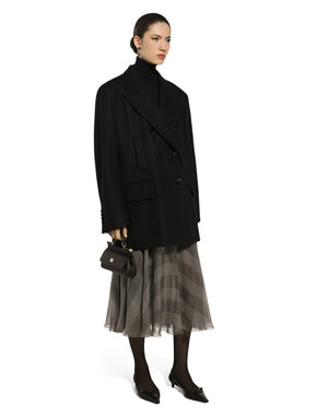 DOUBLE-BREASTED OVERSIZED JACKET IN WOOL CLOTH