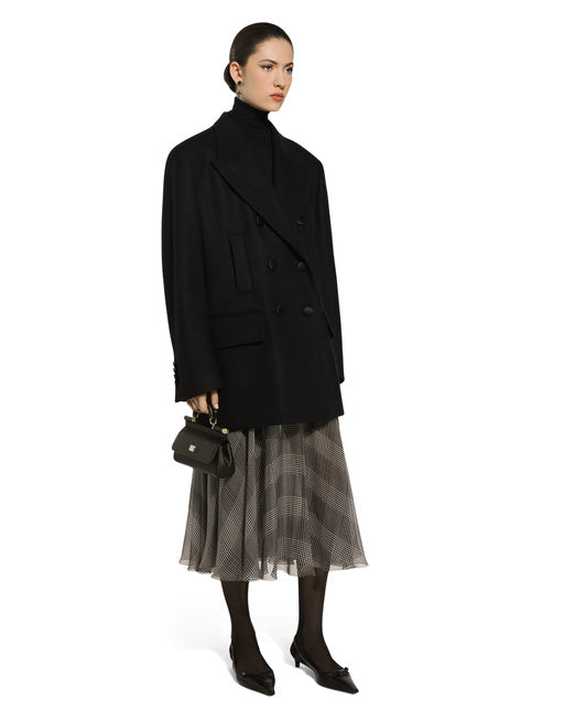 DOUBLE-BREASTED OVERSIZED JACKET IN WOOL CLOTH