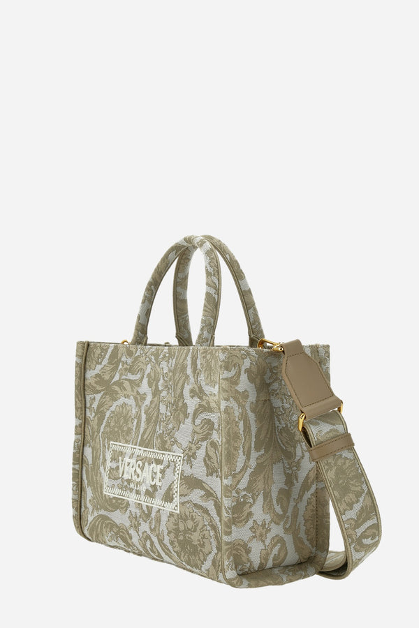 Athena Small Tote In Embroidery Jacquard  Barocco-Calf Leather