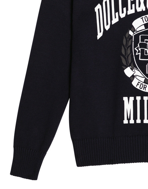 COTTON PULLOVER WITH DOLCE&GABBANA LOGO