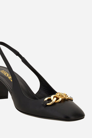 Icon Chain Sling Back  In Calf Leather