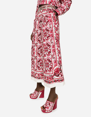 MAJOLICA-PRINT POPLIN CULOTTES