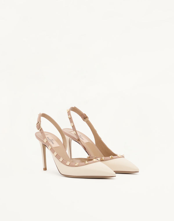 DÉCOLLETÉ SLINGBACK ROCKSTUD IN VITELLO 85MM
