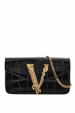 Virtus Mini Chain Crossbody In Vitello Embossed Coccodrillo