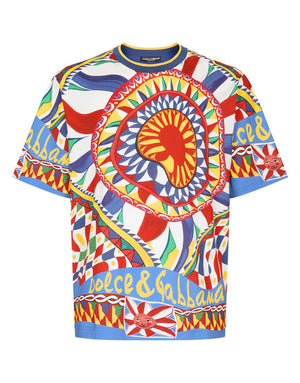 COTTON T-SHIRT WITH CARRETTO PRINT