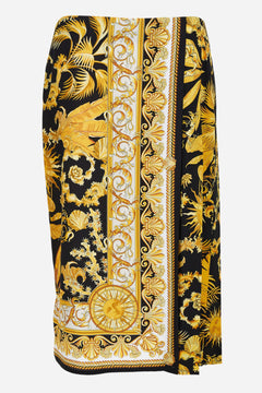 Skirt In Twill Poly Barocco Palm Print