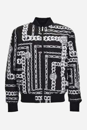 Blouson In Nylon Fabric Combo-Allover Chain Print