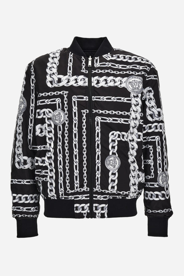 Blouson In Nylon Fabric Combo-Allover Chain Print