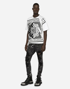 COTTON T-SHIRT WITH BANDANNA PRINT