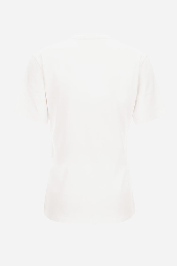 T-Shirt In Cotton Jersey Fabric With Medusa Hotfix Embroidery