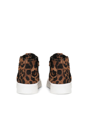PORTOFINO HIGH-TOP SNEAKERS IN LEOPARD-PRINT NYLON