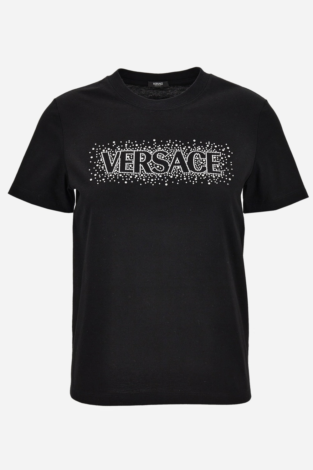 T-Shirt In Versace Logo With Crystal Embroidery Yd Cotton Jersey