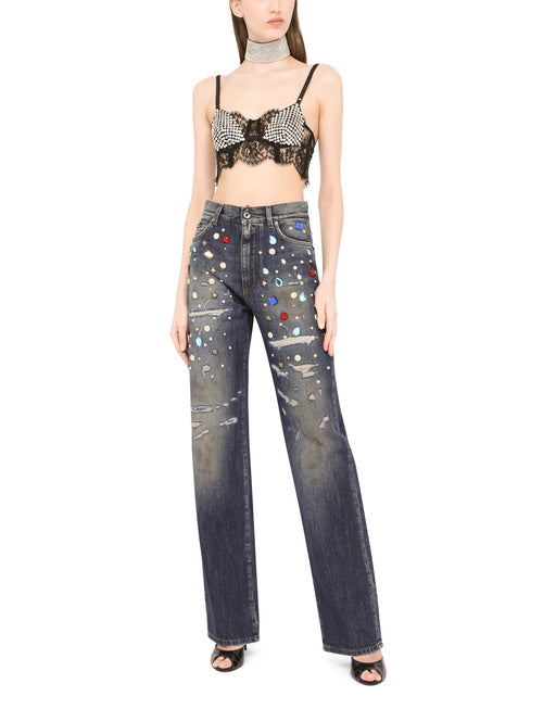 JEANS WITH RHINESTONE DETAILS