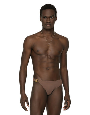SWIM BRIEFS WITH HIGH-CUT LEG AND DG HARDWARE