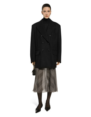 DOUBLE-BREASTED OVERSIZED JACKET IN WOOL CLOTH