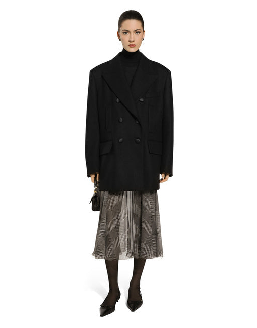 DOUBLE-BREASTED OVERSIZED JACKET IN WOOL CLOTH