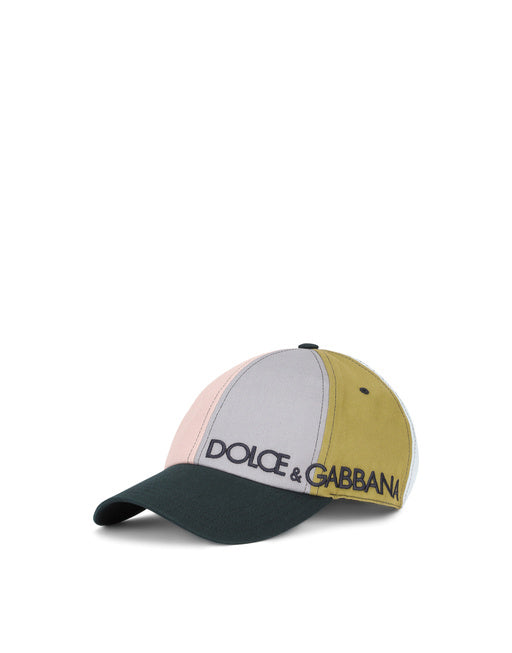 COTTON PATCHWORK BASEBALL CAP WITH EMBROIDERY