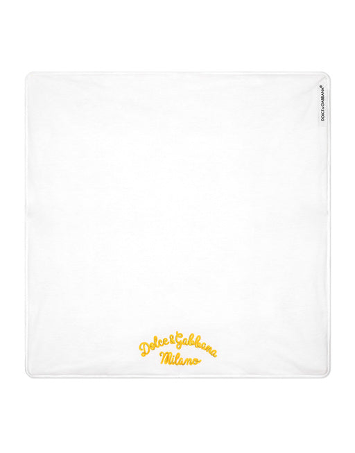 JERSEY BLANKET WITH YELLOW MAJOLICA PRINT