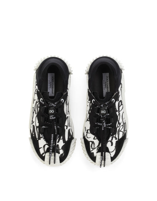 LOGO-PRINT CANVAS NS1 SLIP-ON SNEAKERS