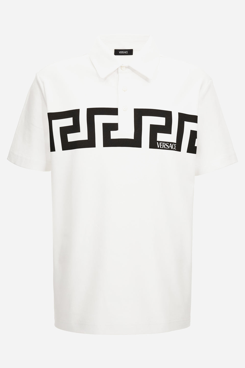 Polo In Jersey Fabric-Greca Print
