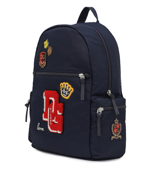 NYLON BACKPACK WITH PATCH DETAILING