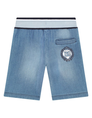 JERSEY DENIM JOGGING SHORTS